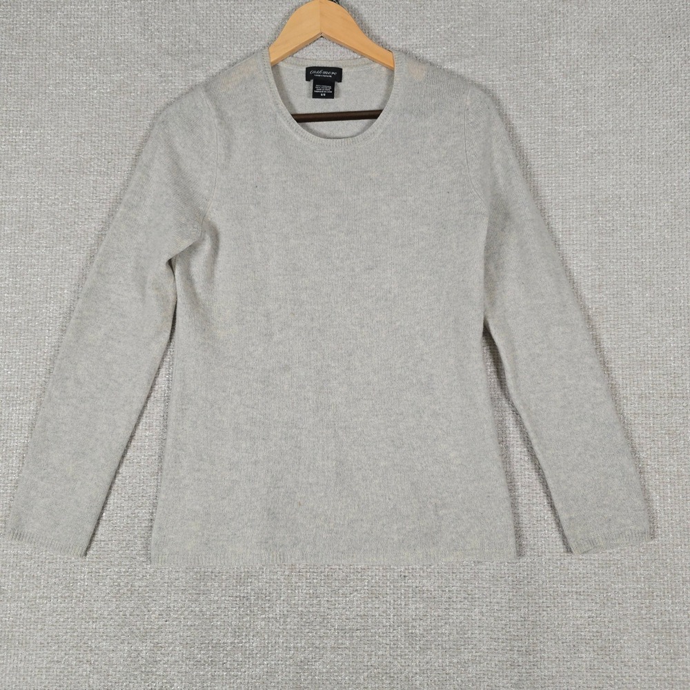 Lord & Taylor Womens 100% Cashmere Crew Neck Sweater Gray Size M Long‎ Sleeve